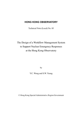 The Design of a Workflow Management System to Support Nuclear Emergency Responses at the Hong Kong Observatory