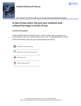 A Tale of Two Cities: the Just War Tradition and Cultural Heritage in Times of War