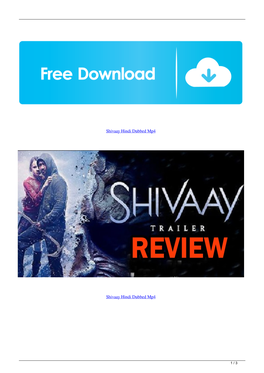 Shivaay Hindi Dubbed Mp4