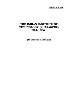 The Indian Institute of Technology (Kharagpur) Bill, 1956