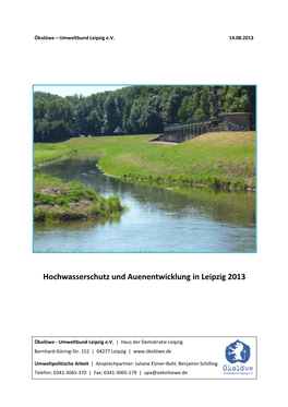 Hochwasserschutz Und Auenentwicklung in Leipzig 2013