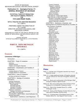 Publication 21. Geological Series 17. MINERAL RESOURCES OF