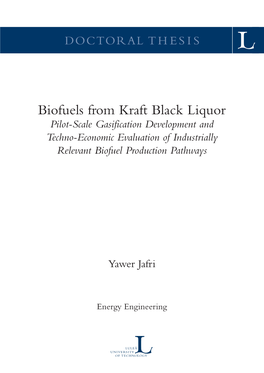 Biofuels from Kraft Black Liquor ISBN 978-91-7790-433-5 (Print) ISBN 978-91-7790-434-2 (Pdf) Pilot-Scale Gasification Development And