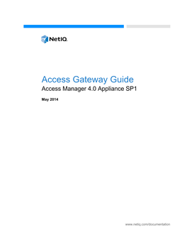 Netiq Access Manager Appliance 4.0 Access Gateway Guide