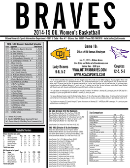 2014-15 OUTM Women's Basketball