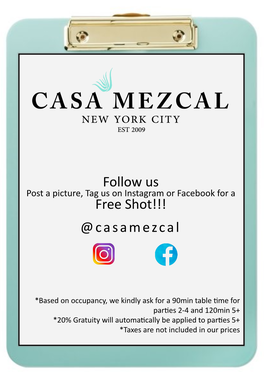 Follow Us Free Shot!!! @Casamezcal