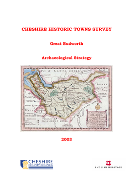 Great Budworth Archaeological Strategy