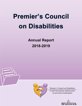 Annual Report 2018-2019 Premier's Council on Disabilities