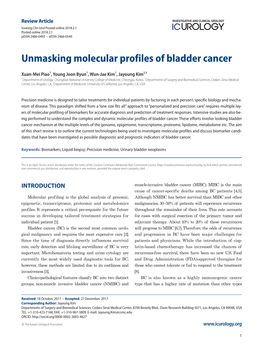 Unmasking Molecular Profiles of Bladder Cancer