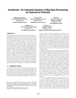 An Industrial System of Big Data Processing for Internet-Of-Vehicles