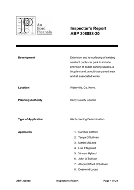 Inspectors Report (308/R308888.Pdf, .PDF Format 301KB)