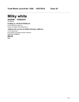 Milky White 2022996 15/09/2010 SH