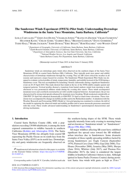 The Sundowner Winds Experiment (SWEX) Pilot Study: Understanding Downslope Windstorms in the Santa Ynez Mountains, Santa Barbara, California