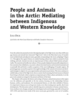 People and Animals in the Arctic: Mediating Between Indigenous and Western Knowledge