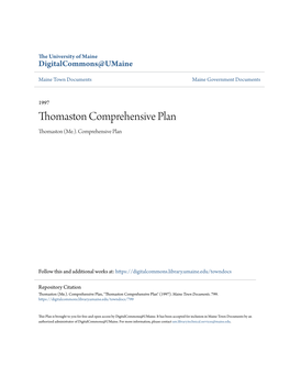 Thomaston Comprehensive Plan Thomaston (Me.)