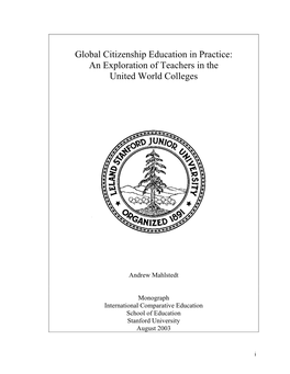 Global Citizenship Education in Practice: an Exploration of Teachers in the United World Colleges