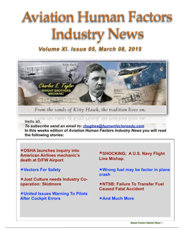 Human Factors Industry News ! Volume XI