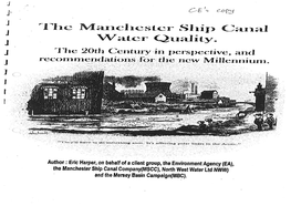 The Manchester Sill1) Canal Water Quality