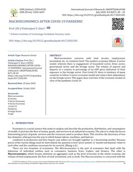 Macroeconomics After Covid-19 Pandemic