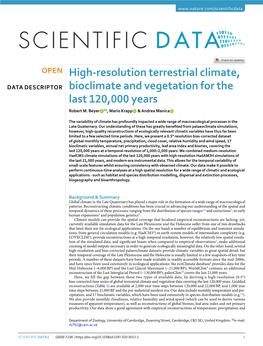 High-Resolution Terrestrial Climate, Bioclimate and Vegetation for The