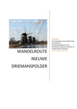 Wandelroute Nieuwe Driemanspolder