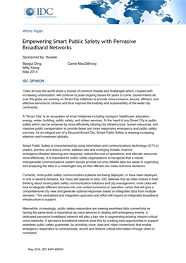 Empowering Smart Public Safety with Pervasive Broadband Networks