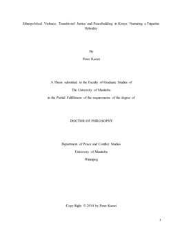 Ethnopolitical Violence, Transitional Justice and Peacebuilding in Kenya: Nurturing a Tripartite Hybridity