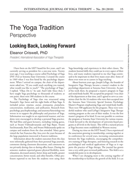 The Yoga Tradition Perspective