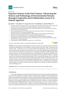 Exposure Science in the 21St Century: Advancing the Science and Technology of Environmental Sensors Through Cooperation and Collaboration Across U.S