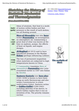 Sketching the History of Statistical Mechanics and Thermodynamics