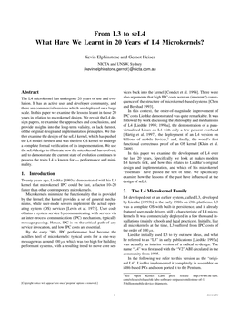 From L3 to Sel4 What Have We Learnt in 20 Years of L4 Microkernels?
