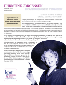 Christine Jorgensen B