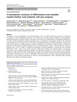 A Transcriptomic Continuum of Differentiation Arrest Identifies