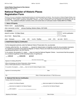 National Register of Historic Places Registration Form