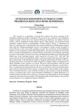 Fungsi Dan Keistimewaan Makna Candi Prambanan Bagi Umat Hindu Di Indonesia