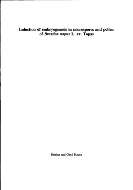 Induction of Embryogenesis in Microspores and Pollen Ofbrassica