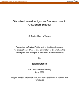 Globalization and Indigenous Empowerment in Amazonian Ecuador