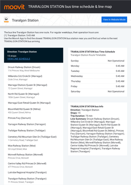 TRARALGON STATION Bus Time Schedule & Line