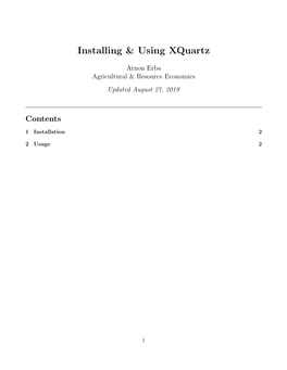 Installing & Using Xquartz