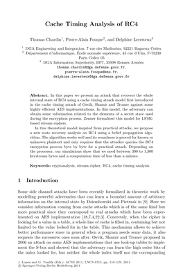 Cache Timing Analysis of RC4