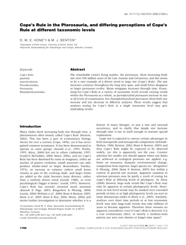 Cope's Rule in the Pterosauria, and Differing