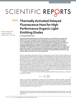 Thermally Activated Delayed Fluorescence Host for High Performance Organic Light-Emitting Diodes