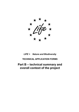 LIFE-Nature 2005 Application Forms, Sections