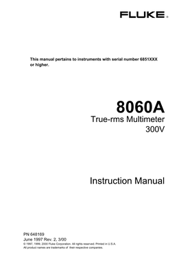 8060A True-Rms Multimeter 300V