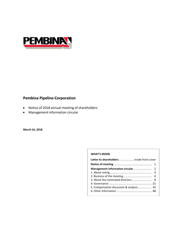 Notice of 2018 Annual Meeting of Shareholders • Management Information Circular