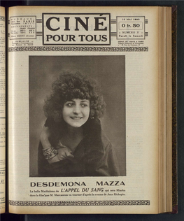 Ciné Pour Tous N°37, 15/05/1920