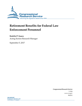 Retirement Benefits for Federal Law Enforcement Personnel