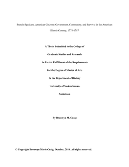 Government, Community, and Survival in the American Illinois