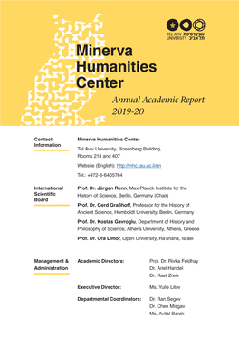 Minerva Humanities Center Annual Academic Report 2019-20