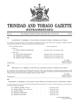 Gazette No. 57, Vol. 50, 26Th April, 2011